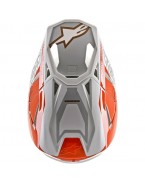 Casca cross-enduro Alpinestars Supertech S-M8 TRIPLE - Alb/Portocaliu