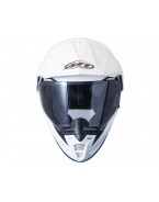 Casca off road motociclete MT Synchrony Duo Sport alb lucios cu viziera (ochelari soare integrati)