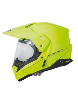 Casca off road motociclete MT Synchrony Duo Sport galben fluor lucios cu viziera (ochelari soare integrati) - Galben Fluo
