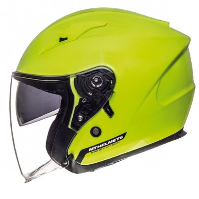 Casca open face motociclete MT Avenue SV galben fluor lucios (ochelari soare integrati)