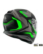 Casca integrala MT Thunder III SV Turbine C6 verde fluor mat (ochelari soare integrati)