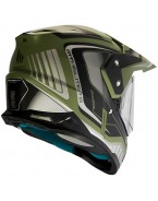 Casca off road MT Synchrony Duo Sport Tourer negru/verde militar mat cu viziera (ochelari soare integrati)