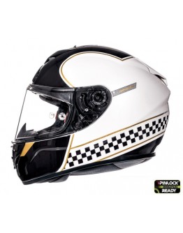 Casca integrala motociclete MT Rapide Revival B1 alb/negru lucios (fibra sticla)