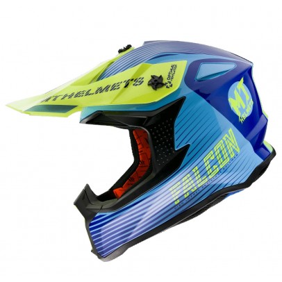 Casca off road MT Falcon System C3 galben fluor lucios