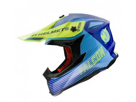 Casca off road MT Falcon System C3 galben fluor lucios