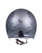 Casca open face motociclete MT Le Mans 2 SV Skull & Rose A2 negru/gri mat (ochelari soare integrati)