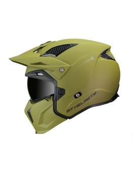 Casca MT Streetfighter SV solid A6 verde mat (ochelari soare integrati) - masca (protectie) barbie si cozoroc detasabil