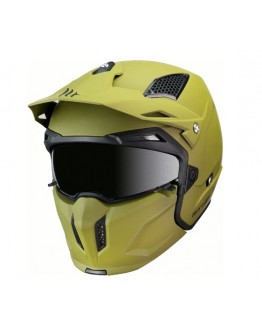 Casca MT Streetfighter SV solid A6 verde mat (ochelari soare integrati) - masca (protectie) barbie si cozoroc detasabil