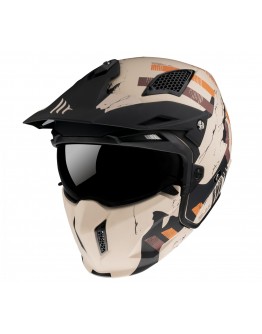 Casca MT Streetfighter SV Skull2020 A14 portocaliu mat (ochelari soare integrati) - masca (protectie) barbie si cozoroc detasabile