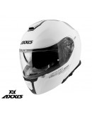 Casca flip-up Axxis model Gecko SV A0 alb lucios (ochelari soare integrati)