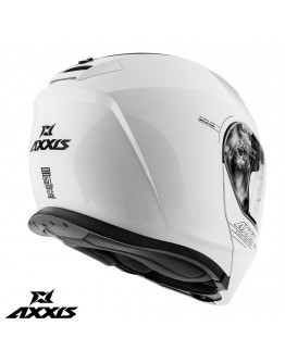 Casca flip-up Axxis model Gecko SV A0 alb lucios (ochelari soare integrati)
