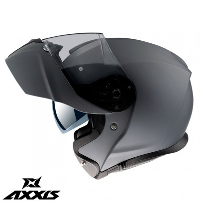 Casca flip-up Axxis model Gecko SV A1 negru mat (ochelari soare integrati)