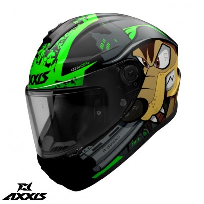 Casca integrala Axxis model Draken S Cosa Nostra B6 verde fluor lucios