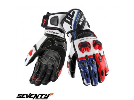 Manusi barbati racing vara Seventy model SD-R12 negru/rosu/albastru