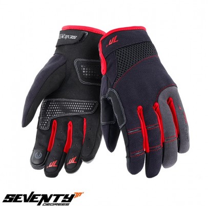 Manusi barbati Urban vara Seventy model SD-C48 negru/rosu - degete tactile