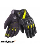 Manusi barbati Racing/Naked vara Seventy model SD-N14 negru/galben - degete tactile