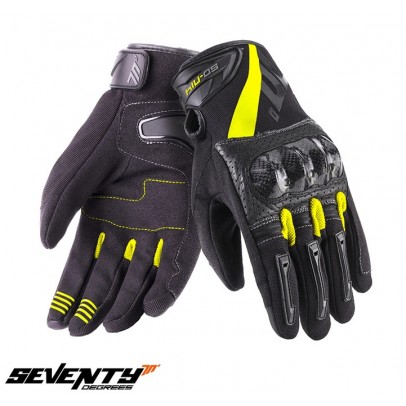 Manusi barbati Racing/Naked vara Seventy model SD-N14 negru/galben - degete tactile