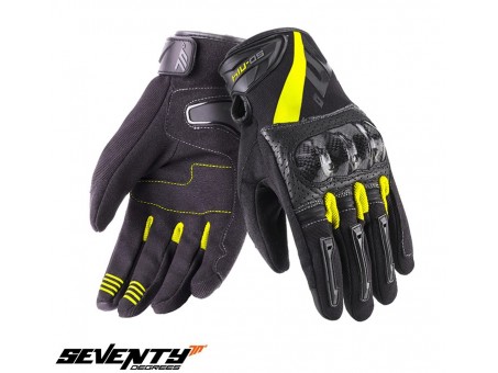 Manusi barbati Racing/Naked vara Seventy model SD-N14 negru/galben - degete tactile