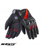 Manusi barbati Racing/Naked vara Seventy model SD-N14 negru/rosu - degete tactile