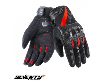 Manusi barbati Racing/Naked vara Seventy model SD-N14 negru/rosu - degete tactile