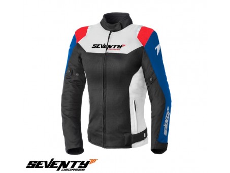 Geaca (jacheta) femei Racing vara Seventy model SD-JR50 negru/rosu/albastru