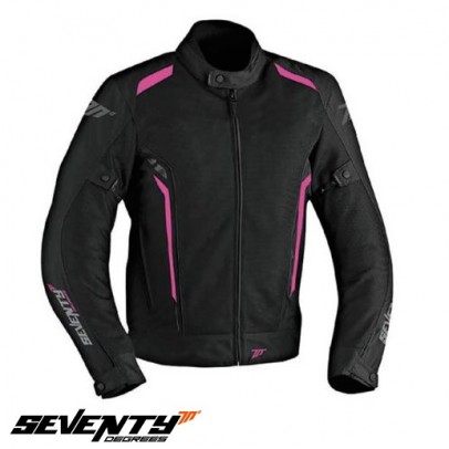 Geaca (jacheta) motociclete femei Touring vara Seventy model SD-JT36 negru/roz