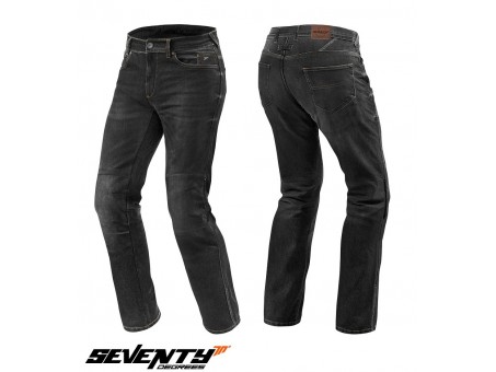 Blugi moto barbati Seventy SD-PJ2 tip Regular fit negru