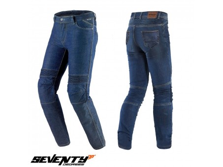 Blugi moto barbati Seventy SD-PJ6 Slim fit albastru