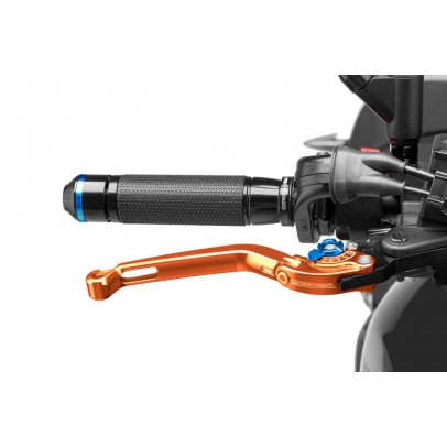 Brake lever without adapter PUIG foldable portocaliu/albastru