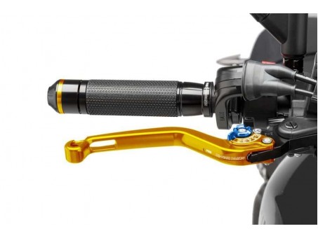 Brake lever without adapter PUIG lung gold/blue