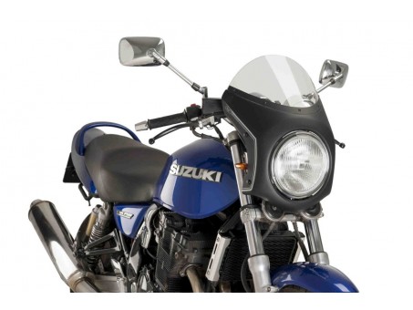 Windshield universal PUIG SEMI-FAIRING matt black smoke