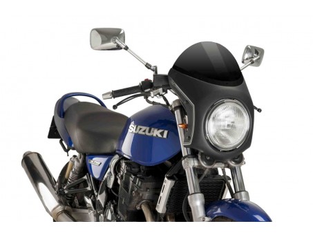 Windshield universal PUIG SEMI-FAIRING matt black Negru