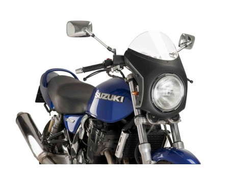 Windshield universal PUIG SEMI-FAIRING matt black transparent