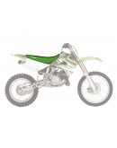 Husă șa BLACKBIRD KAWASAKI KX 85 '01-'13 DOUBLE GRIP 3 culoare Negru Verde