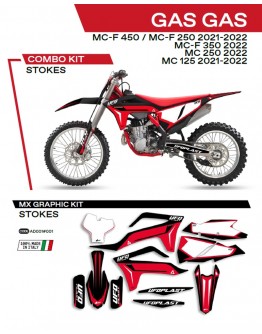 Kit grafic UFO GAS GAS MC 125 '21-'22; MC 250 '22; MCF 250/350/450 '21-'22 STOKES culoare Negru