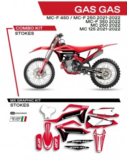 Kit grafic UFO GAS GAS MC 125 '21-'22; MC 250 '22; MCF 250/350/450 '21-'22 STOKES culoare Rosu