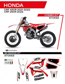 Kit grafic UFO HONDA CRF 250R '22; CRF 450R '21-'22 STOKES culoare Negru