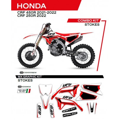 Kit grafic UFO HONDA CRF 250R '22; CRF 450R '21-'22 STOKES culoare Negru