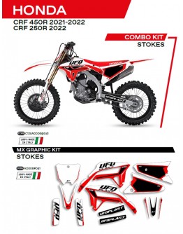 Kit grafic UFO HONDA CRF 250R '22; CRF 450R '21-'22 STOKES culoare Alb