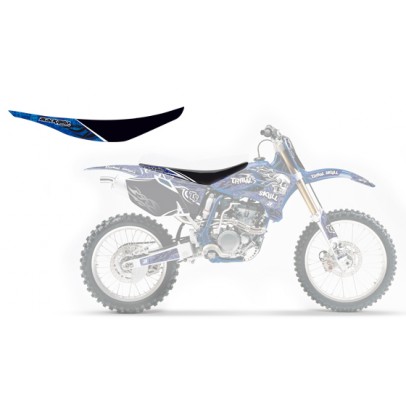 Husă șa BLACKBIRD YAMAHA YZ 250F '10-'13 TRIBAL SKULL 2 culoare Negru Albastru