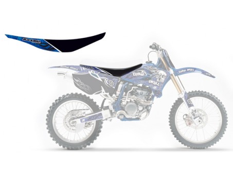 Husă șa BLACKBIRD YAMAHA YZ 250F '10-'13 TRIBAL SKULL 2 culoare Negru Albastru