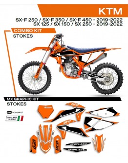 Kit grafic UFO KTM SX/SXF 125/150/250/350/450 '19-'22 STOKES culoare Portocaliu