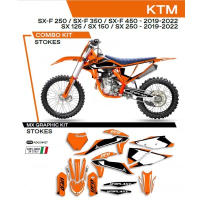 Kit grafic UFO KTM SX/SXF 125/150/250/350/450 '19-'22 STOKES culoare Portocaliu