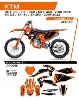 Kit grafic UFO KTM SX/SXF 125/150/250/350/450 '19-'22 APODIS culoare Portocaliu