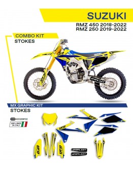 Kit grafic UFO SUZUKI RMZ 250 '19-'22; RMZ 450 '18-'22 STOKES culoare Galben