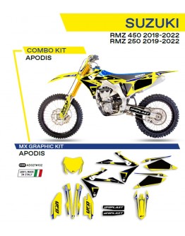 Kit grafic UFO SUZUKI RMZ 250 '19-'22; RMZ 450 '18-'22 APODIS culoare Galben