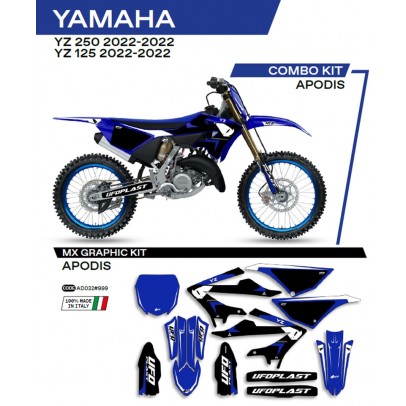 Kit grafic UFO YAMAHA YZ 125/250 '22 APODIS culoare OEM (Albastru/Alb/Negru)