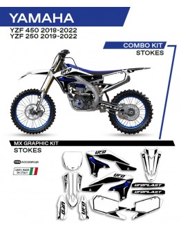 Kit grafic UFO YAMAHA YZF 250 '19-'22; YZF 450 '18-'22 STOKES culoare Alb