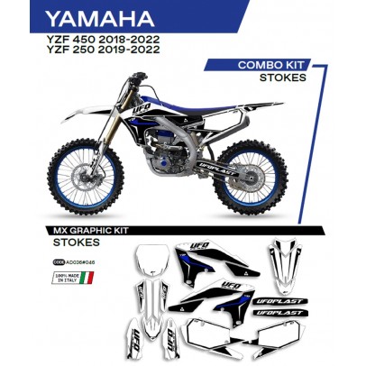 Kit grafic UFO YAMAHA YZF 250 '19-'22; YZF 450 '18-'22 STOKES culoare Alb