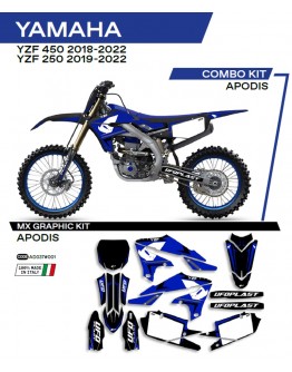 Kit grafic UFO YAMAHA YZF 250 '19-'22; YZF 450 '18-'22 APODIS culoare Negru